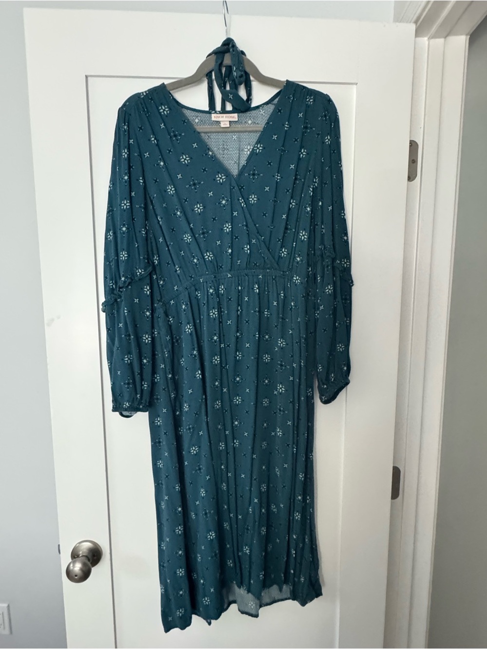 Knox Rose Teal Floral Midi Dress